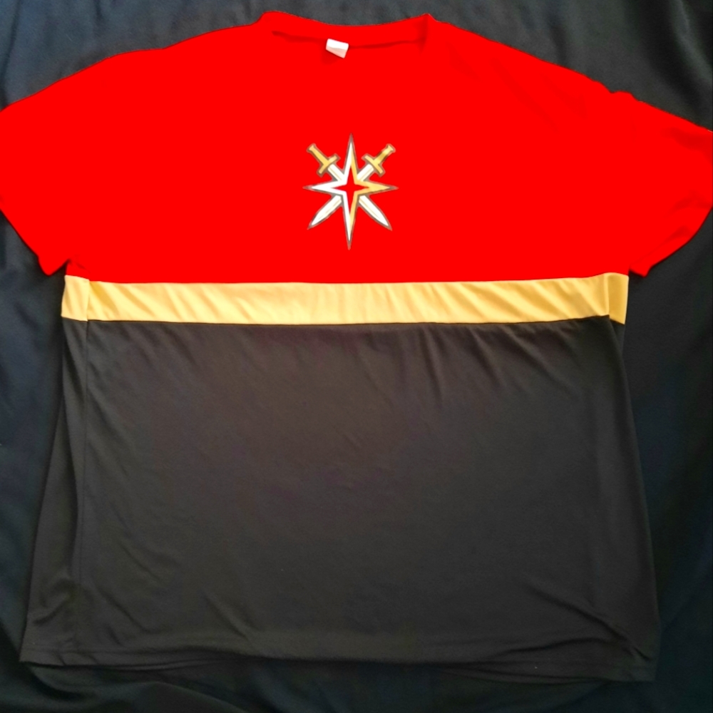 Vegas Golden Knights, Station Casinos, Red/Gold/Black T-Shirt, Men's  Size XL